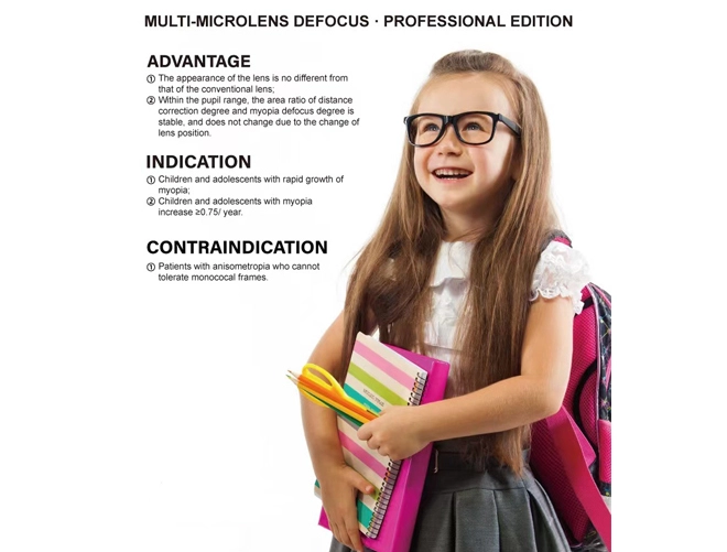 Specifica delle lenti Defocus per il controllo della miopia nei bambini 1.56/1.60