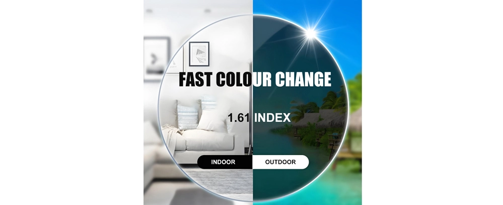 Vantaggi del cambio colore rapido delle lenti fotocromatiche 1.60 grigie Optical Spining Lenses
